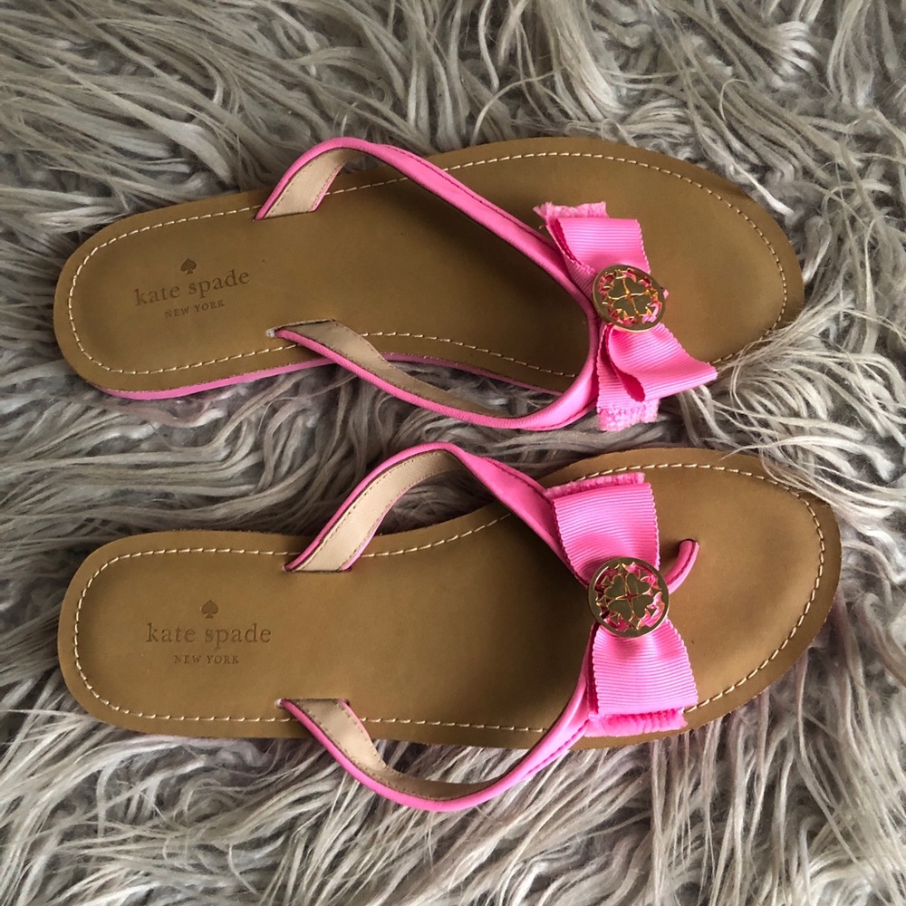 Kate Spade Pink bow flip flops
